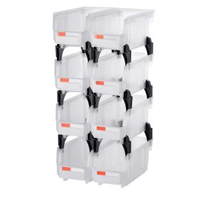 VEVOR Plastic Stackable Storage Bins, 10.9 x 5.5 x 5.1 inch (8 Pack), Plastic Containers for Organizing & Storage Bins for Closet, Garage, Small
