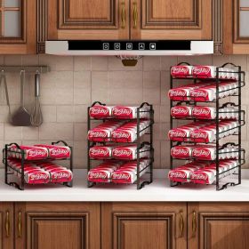 4-Tier Soda Can Beverage Dispenser Rack Holds 48 Cans Space Saving Organizer for Refrigerator Kitchen Cabinet Pantry Storage