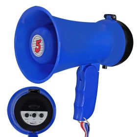 5Core Megaphone 15W Bull Horn Kids PA Speaker w 400 Yards Range Siren Lightweight Loud Mini Megafono (SKU: HW 1 BLU)