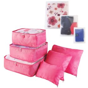 9Pcs/Set Clothes Storage Bags Water-Resistant Travel Luggage Organizer Clothing Packing Cubes for Blouse Hosiery Stocking Underwear (Quantity: 1 Set(9Pcs), Color: Hotpink)
