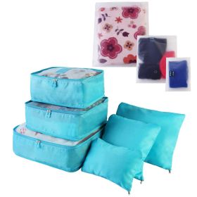 9Pcs/Set Clothes Storage Bags Water-Resistant Travel Luggage Organizer Clothing Packing Cubes for Blouse Hosiery Stocking Underwear (Quantity: 1 Set(9Pcs), Color: Blue)