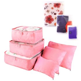 9Pcs/Set Clothes Storage Bags Water-Resistant Travel Luggage Organizer Clothing Packing Cubes for Blouse Hosiery Stocking Underwear (Quantity: 1 Set(9Pcs), Color: Pink)