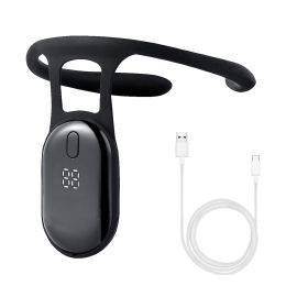 Intelligent Posture Corrector Hanging Back Posture Correction Trainer with Vibrating Reminder Charging Cable Strapless Back Brace for Kids White (Color: Black, size: One size)